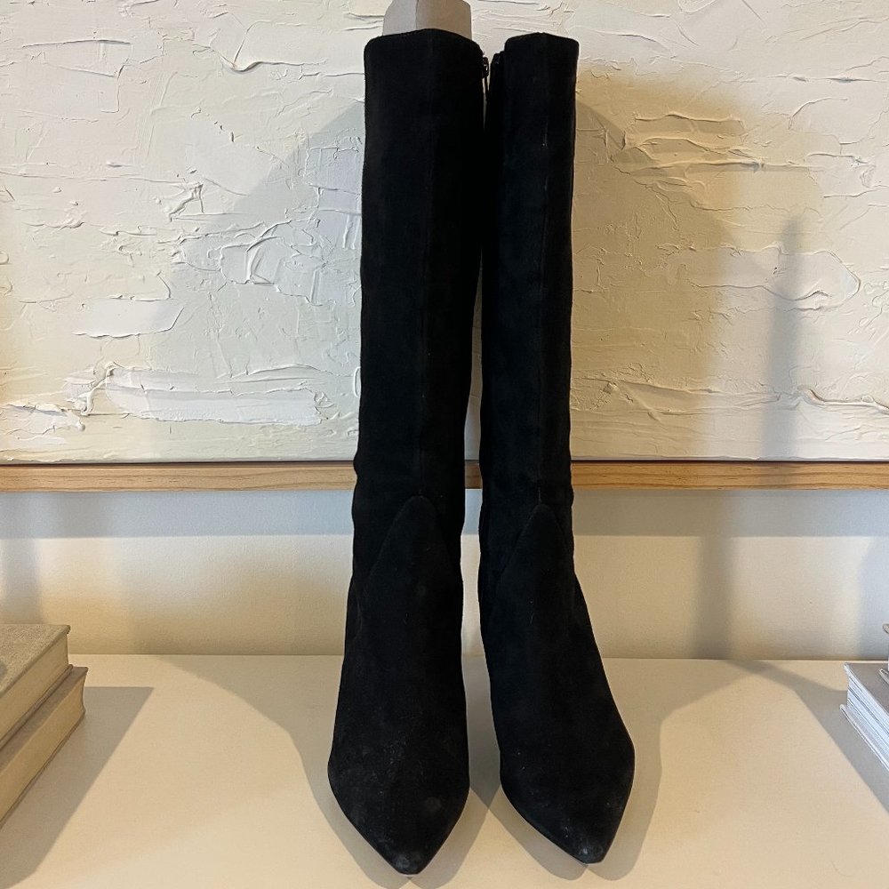 Vigotti Knee High Pointed Toe Suede Boots - Size 9